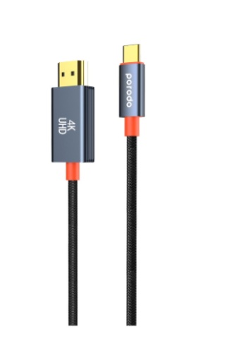 كابل بورودو المنسوج من النوع C إلى HDMI - أسود