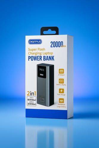 باور بنك بقوة 20000 الف mAh سوبر فلاش لشحن الماك و...