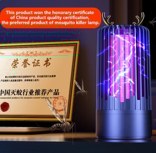 عرض 2 مصباح قاتل البعوض، 3000 فولت 360 درجة، صاعق...