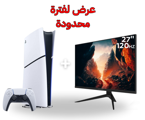 بلايستيشن 5 سليم ديجتال + شاشة العاب مقاس 27 بوصة...