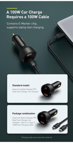 شاحن سيارة إيليت - QC3.0 USB-C PD - شاحن سيارة سري...