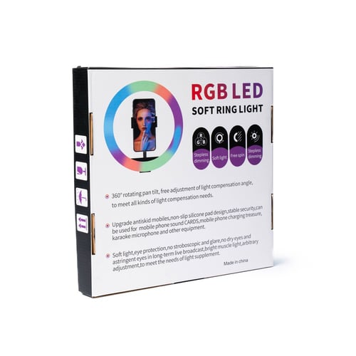 اضاءة ليد دائري مع حامل جوال