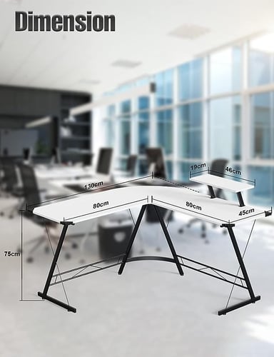 طاولة مكتب بشكل حرف L - طاولة ركنية لجهاز الكمبيوت...