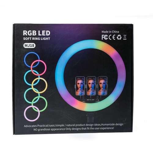 اضاءة ليد دائري مع حامل جوال ثلاثي