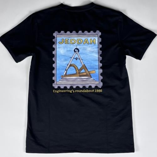 Engineering roundabout T-shirt in black