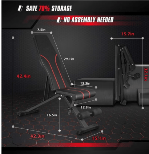 مقعد احترافي لرفع اثقال وتمارين الياقة البدنية متع...