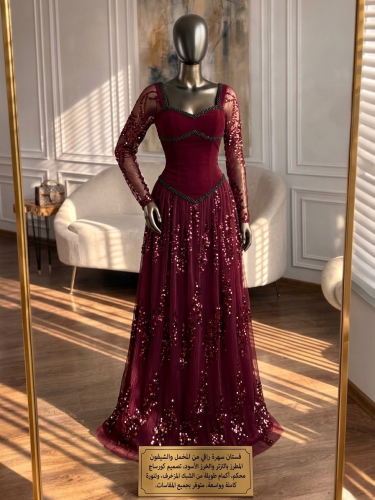 فستان سهره برغندي(عنابي)