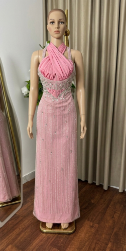 فستان سهره وردي الناعم (Pink)