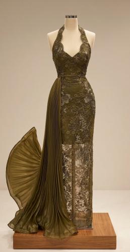 فستان سهره الأخضر الزيتي (Olive Green)