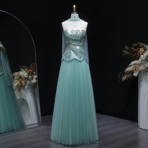 فستان سهره باللون الأخضر المائي (Aqua Green