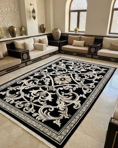 سجاد فيكتوريا أسود كلاسيك – سجاد فرنسي بطابع سجاد...