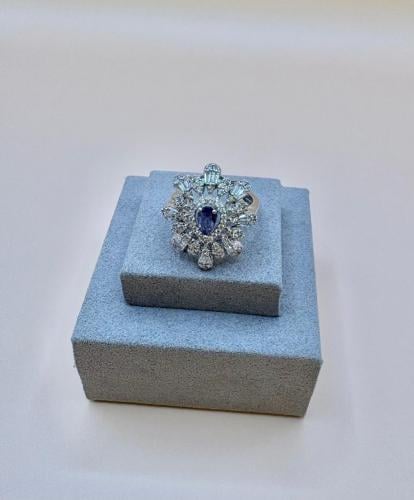 Purple zircon ring free size