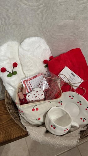 Red cherry basket