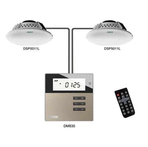 M2WMusic Amplifier with 2 Ceiling Speakers
