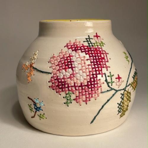 Speckled Yellow Vase