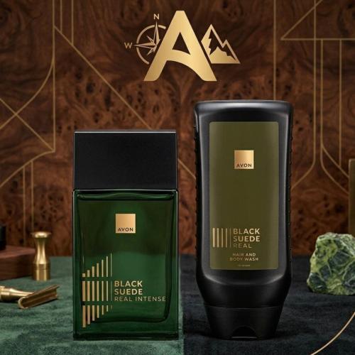 مجموعة عطر بلاك سويد مع غسول شعر وجسم من أفون رجال...