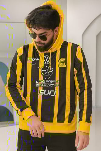 : بلوفر نادي الاتحاد الشتوي المبطن بالفرو - سويت ش...