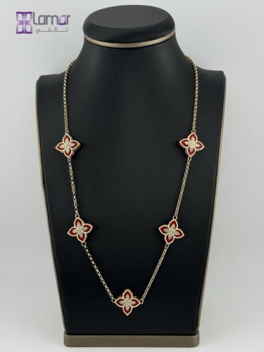 Z18SNTS158 عقد نجمة لمار مُطعم بحجر أحمر طبيعي