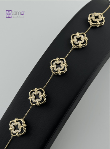 Z18SNBS-195 أسوار ذهبي عيار 18 مُطعم بحجر أسود