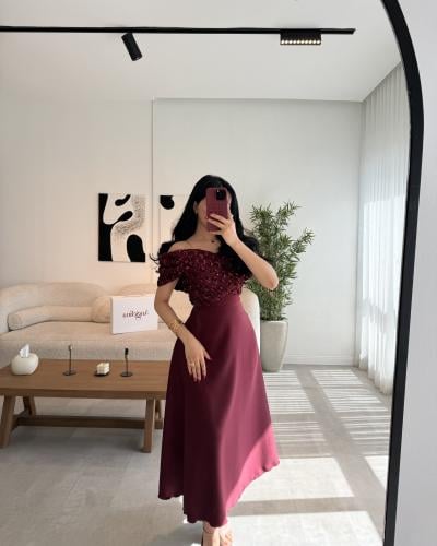 فستان عودي قصير G149