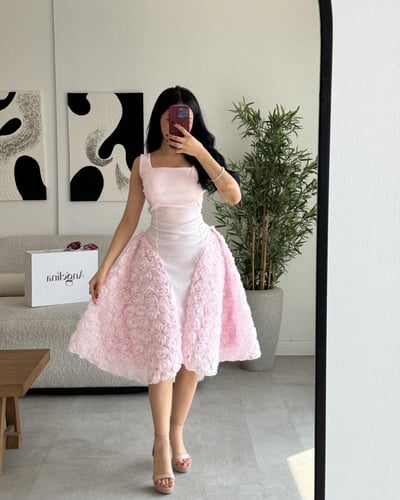 فستان قصير بيبي بينك مورد G266