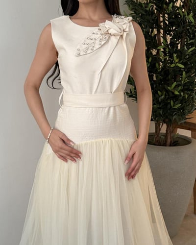 فستان ميد لون بيج G238