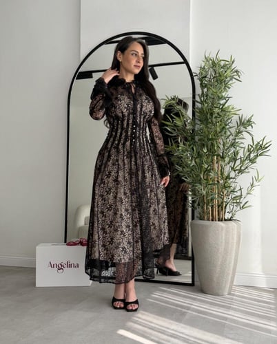 فستان اسود دانتيل G211