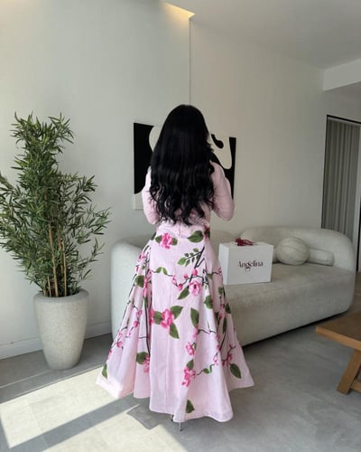 فستان لحمي برنت مشجر G276