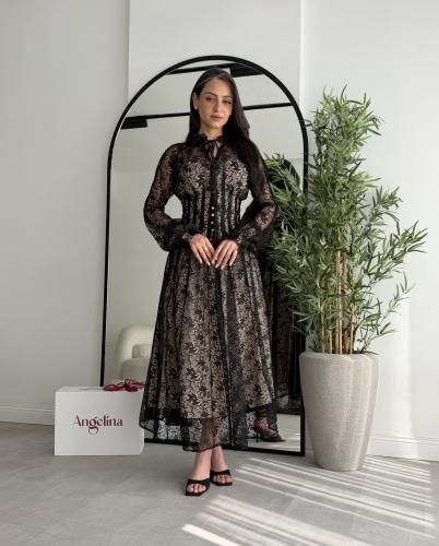 فستان اسود دانتيل G211