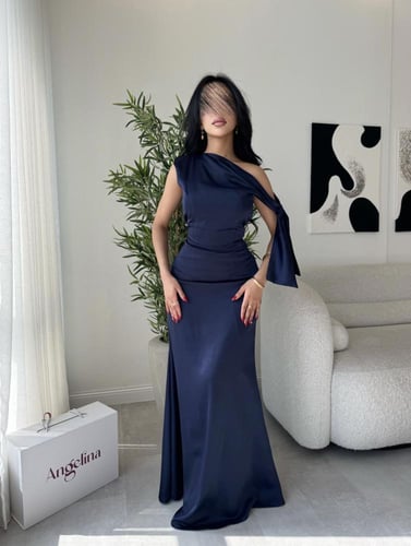 فستان كحلي ناعم G106