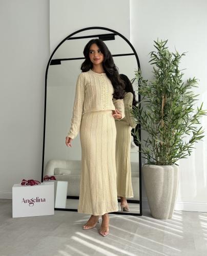 طقم تنوره لون بيج G132