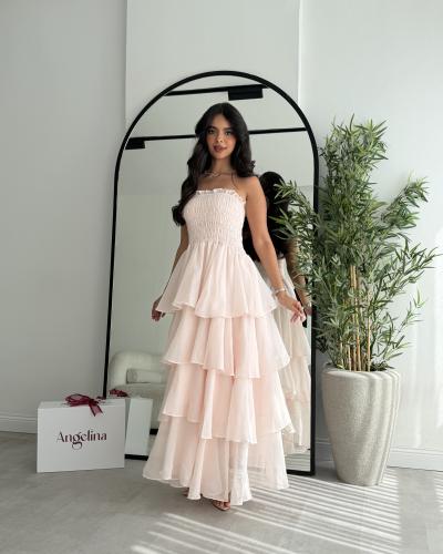 فستان لحمي طبقات G125