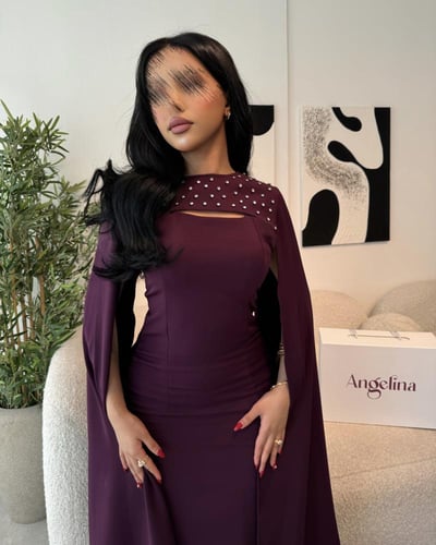 فستان سهرة موف قطعتين