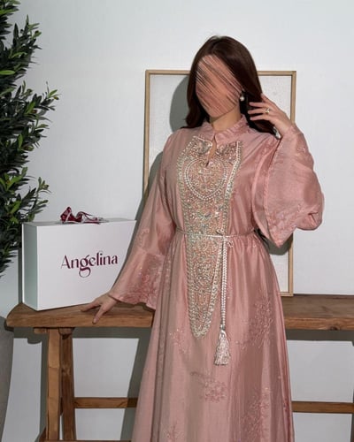 جلابيه برنت مطرزه G158