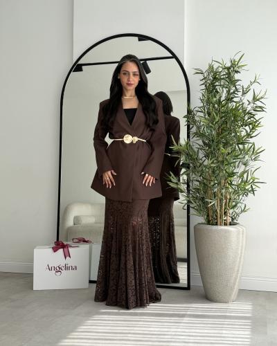 طقم بني جاكت رسمي G207