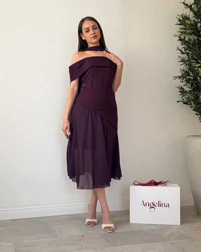 فستان موف قصير G242