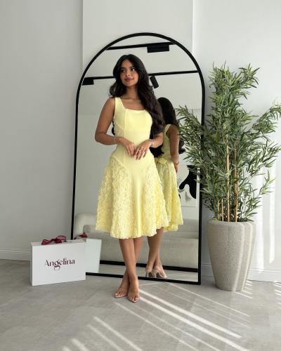 فستان قصير اصفر G130