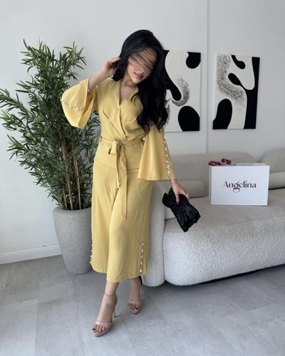 طقم بنطلون لون كموني G263