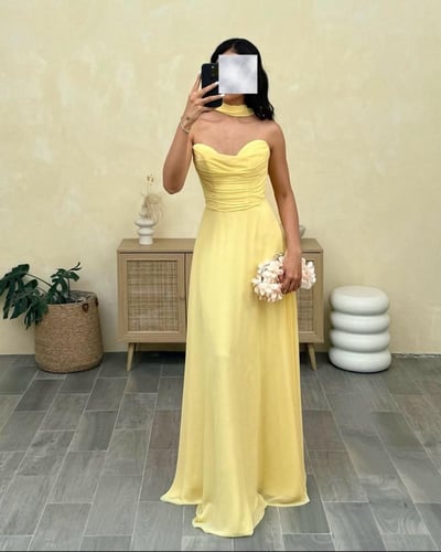 فستان ناعم اصفر