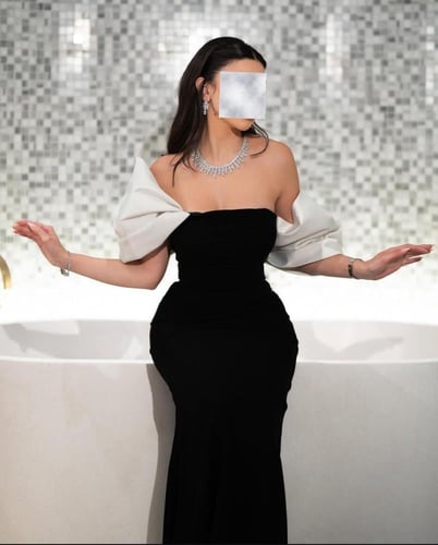 فستان طويل ناعم اسود