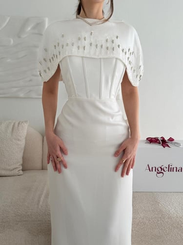 فستان سكري قطعتين مطرز G280