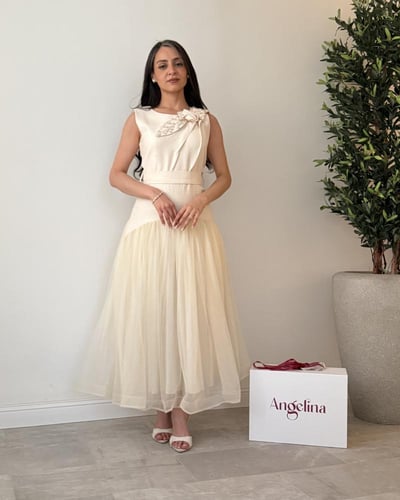 فستان ميد لون بيج G238