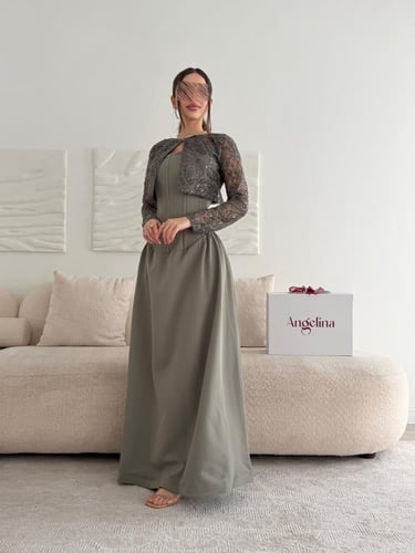 فستان سهرة رصاصي G275