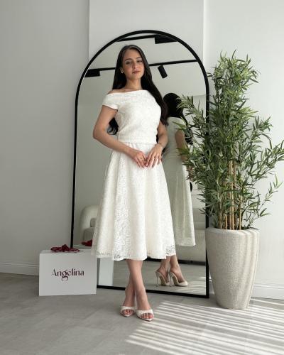 فستان قصير دانتيل سكري G222