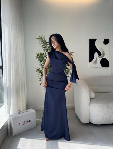 فستان كحلي ناعم G106