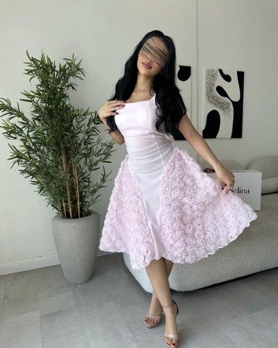 فستان قصير بيبي بينك مورد G266