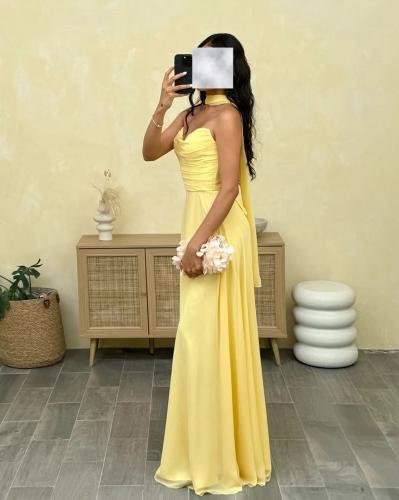 فستان ناعم اصفر