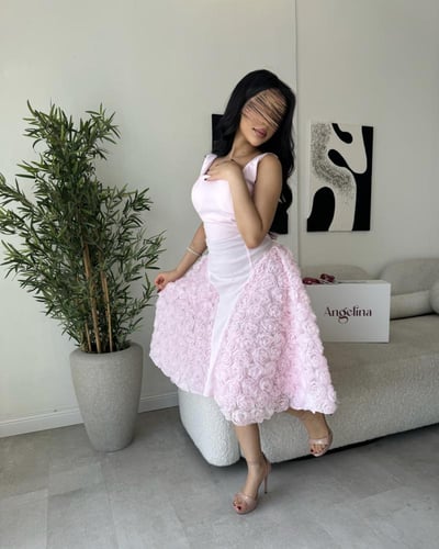 فستان قصير بيبي بينك مورد G266