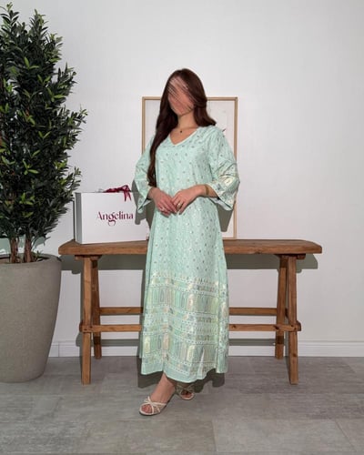 جلابيه ترتر لون تيفاني G144