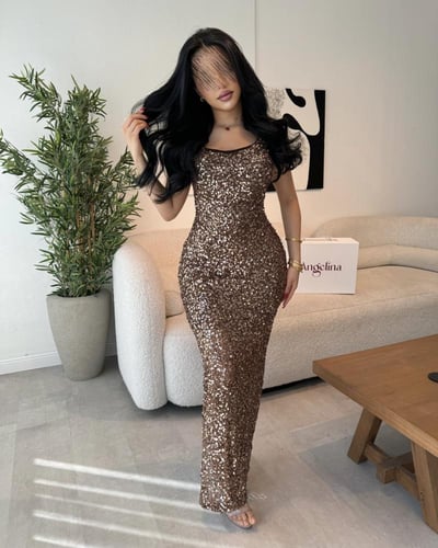 فستان سهرة ترتر ماسك G154